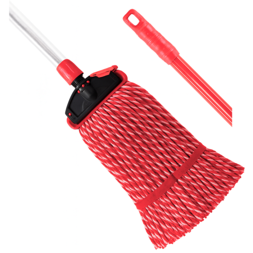 Set mop profesional Mop microfibra Kentucky, alb-rosu, 200 gr