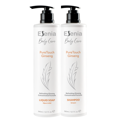 Pachet Dispenser  sapun lichid, Ginseng Pure Touch Esenia 360 ml+Dispenser sampon, Esenia 360 ml