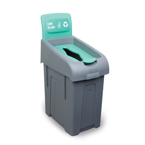 Cos gunoi colectare selectiva, verde / sticla, 50 litri