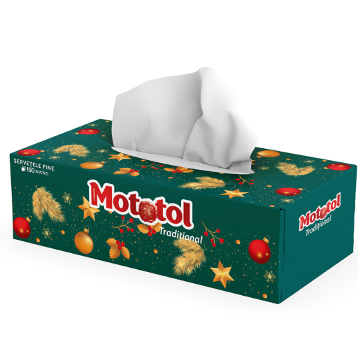 Servetele la cutie, model Craciun, 2 straturi, 150 buc