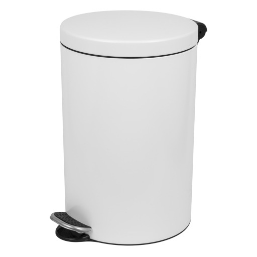 Cos gunoi otel cu pedala - 12 litri, soft close, alb