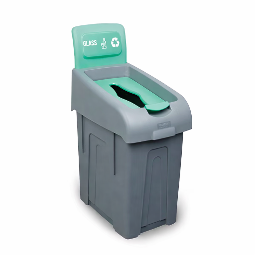 Cos gunoi colectare selectiva, verde / sticla, 50 litri